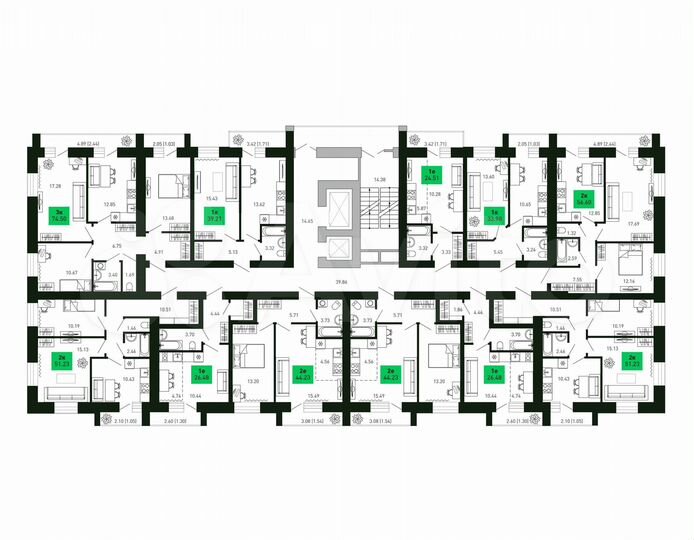 2-к. квартира, 44,2 м², 6/16 эт.