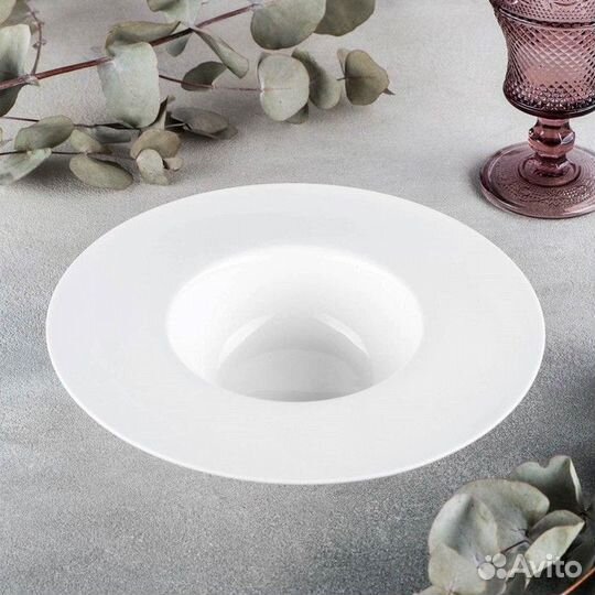 Тарелка фарфоровая для пасты, 400 мл, d22,5 см