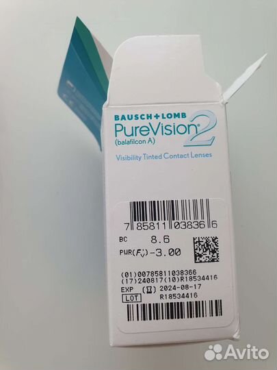 Линзы Bausch+Lomb Pure Vision 2