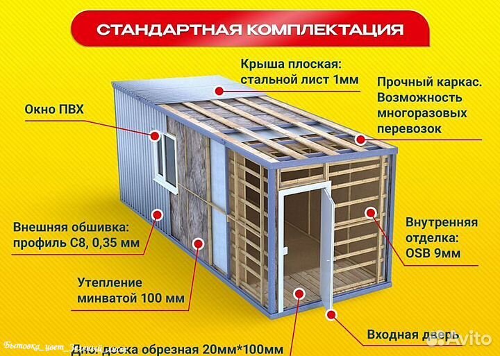 Бытовки 6 x 2.4 м