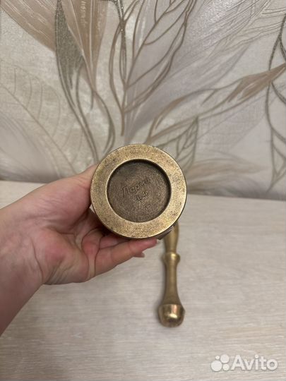 Ступка с пестиком латунь СССР