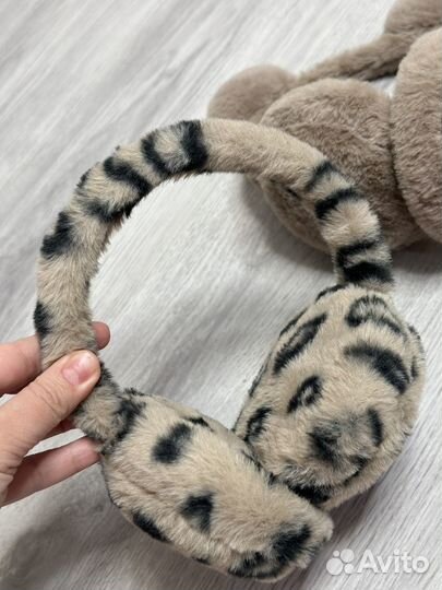 Меховые наушники леопардовые