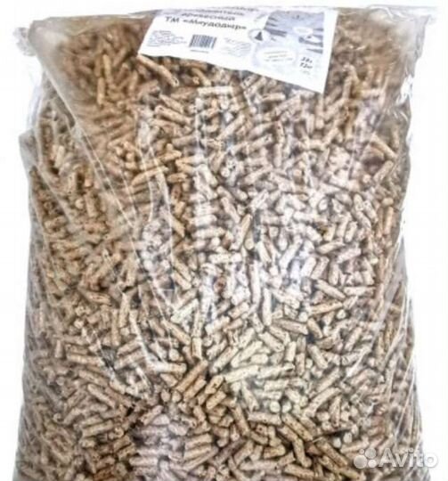 Мешок кошачьего наполнителя древесного, 37 литров