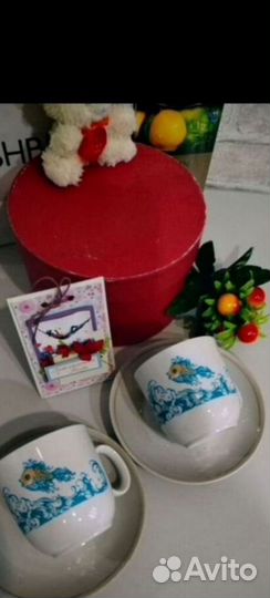 Чайная пара(Кружка+блюдце) 2 штуки.СССР.Фарфор