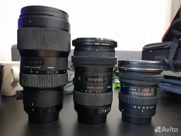 Sigma 18-35, 50-100, Tokina 11-16 zoom set EF