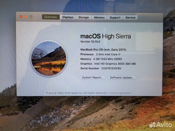 Macbook pro 15 2011 i7