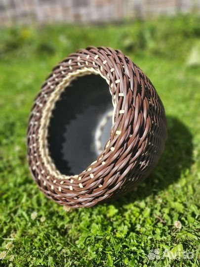 Кашпо из искусственного ротанга 12 литров