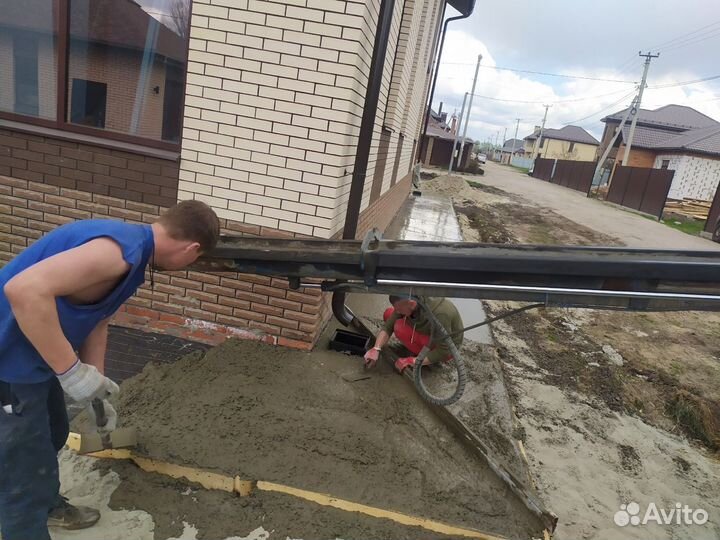 Устройство отмостки Бетонирование двора, дорожки