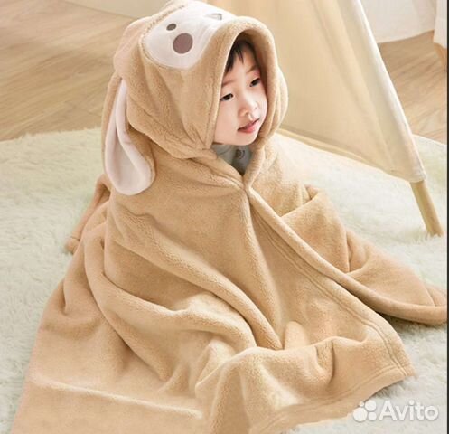 Полотенце детское банное с капюшоном