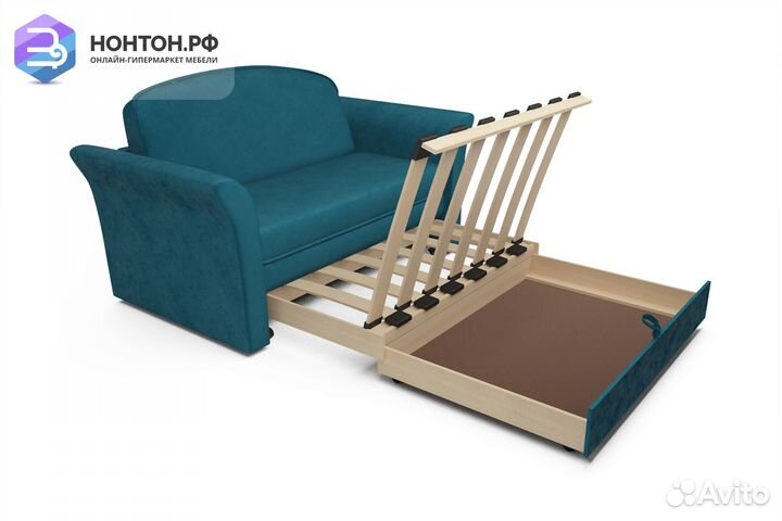 Диван выкатной Малютка 2 сине-зеленый