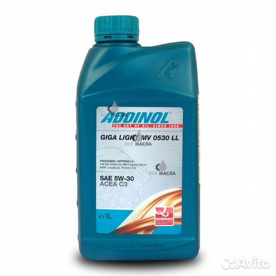 5w-30 addinol Giga Light MV LL 1л