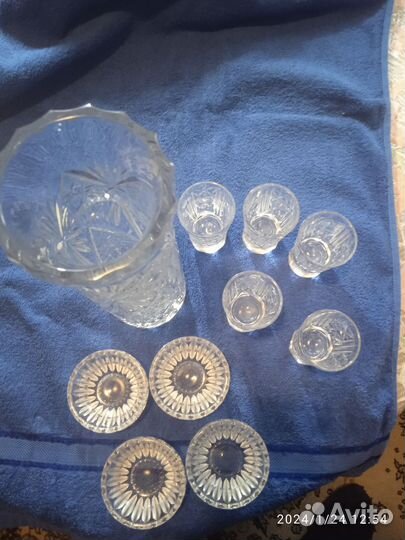 Хрустальные вазы, стопки. СССР