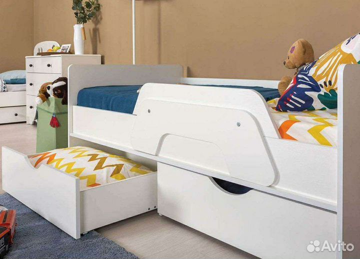 Детская кровать от 3 лет белая новая