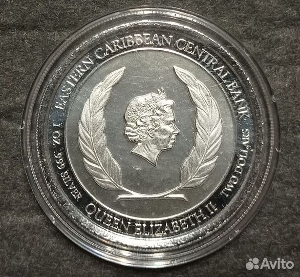 Монета Ангилья 2020 Дельфины Серебро