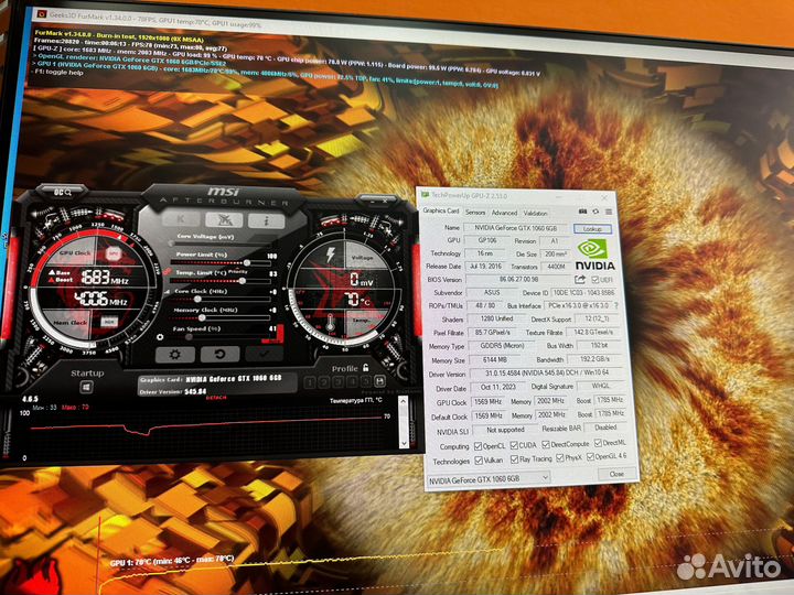 Видеокарта PCI-E Asus GeForce GTX 1060 dual OC 6Gb