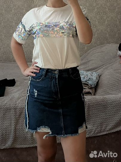 Юбка джинсовая