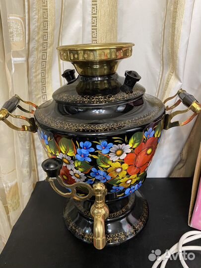 Новый самовар электрический росписной