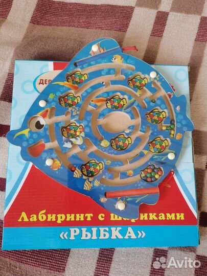 Игра Лабиринт с магнитными шариками Рыбка