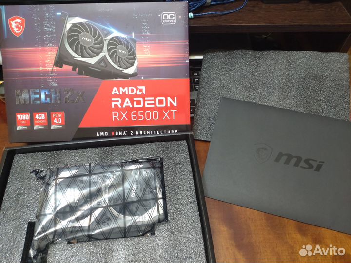 Видеокарта MSI RX 6500XT mech 2X 4GB OC