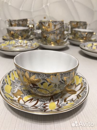 Чайный сервиз лфз золотые ромашки