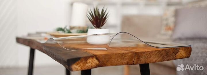 Прозрачная скатерть на кухню (гибкое стекло) 1,5мм