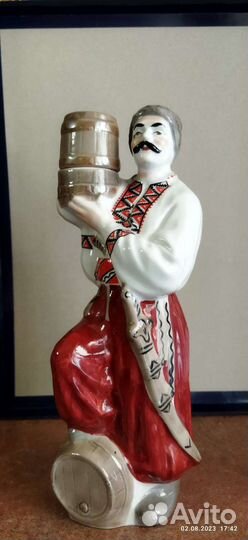 Редкий фарфоровый штоф графин «Казак» Киев