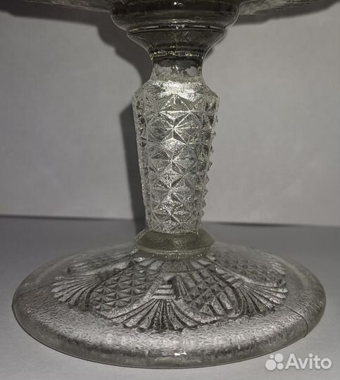 Ваза Фруктовница/ конфетница. Урановое стекло