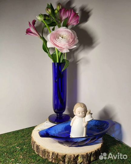 Ваза кобальтовое стекло