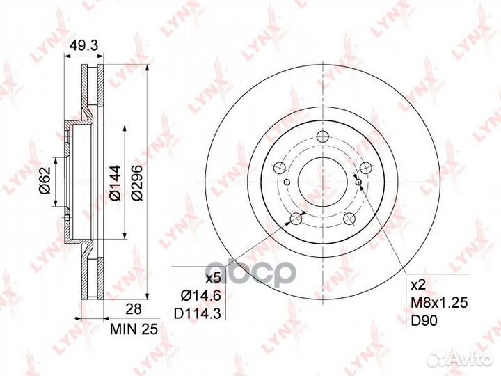 BN-1169 диск торм. передний Toyota RAV4 2.0/2