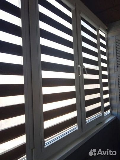 Рулонные шторы день ночь зебра E8679-L3562