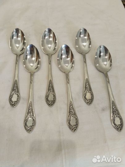 Ложки столовые мельхиор рисунок Фаберже СССР