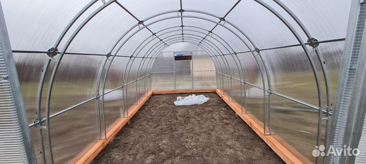 Теплица Люкс усил. двойная дуга 3*12м (каркас+спк)