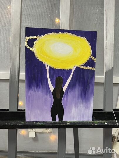 Картина медитативная «Источник» акрил+паталь