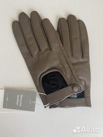 Перчатки H&M кожаные, модные новые