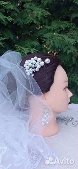 Свадебные аксессуары.Шпильки, веточки,ободок и тиа