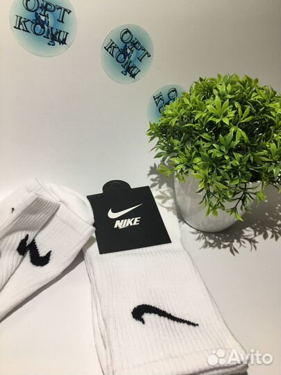 Носки nike высокие белые, чёрные