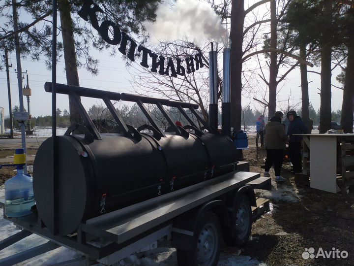 Техасский смокер, коптильня на колесах в аренду