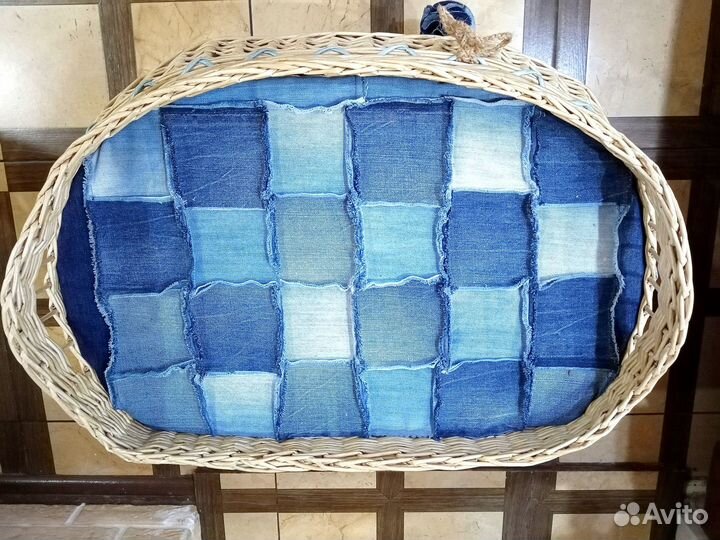 Лежанка домик для кошки двухэтажный плетеный