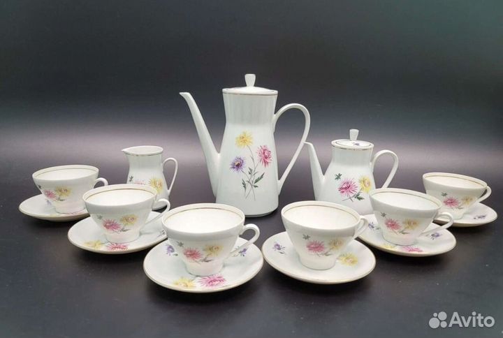 Чайный сервиз Астры Freiberger Гдр