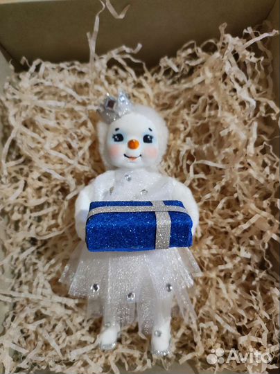 Игрушка ёлочная, ватно-текстильная. Ручная работа