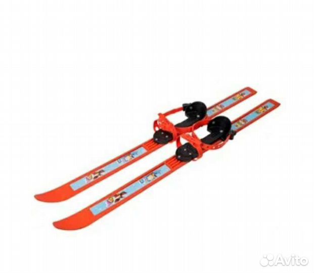 Лыжи детские пластиковые с палками