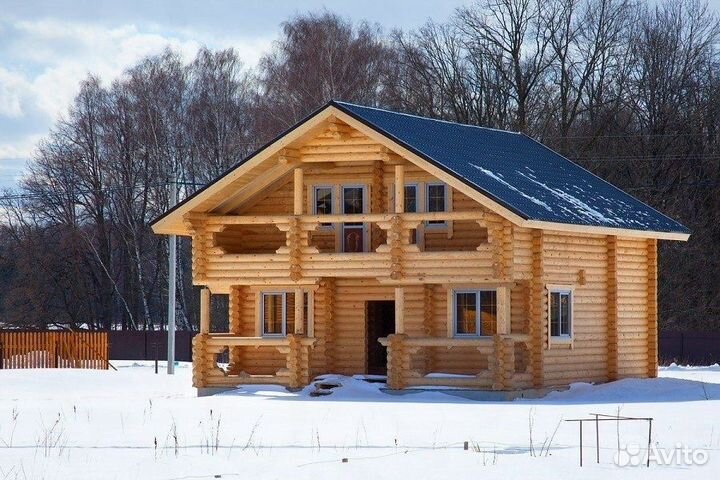 Срубы из сухого оцилиндрованного бревна под заказ