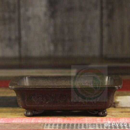 Горшок для бонсай прямоугольник коричневый орнамен