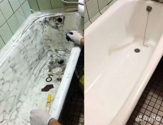 Реставрация ванн жидким акрилом и мрамором