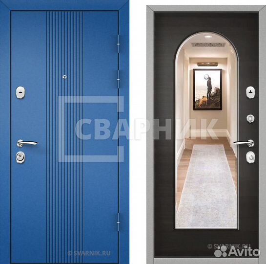 Входная дверь с зеркалом. Установка под ключ