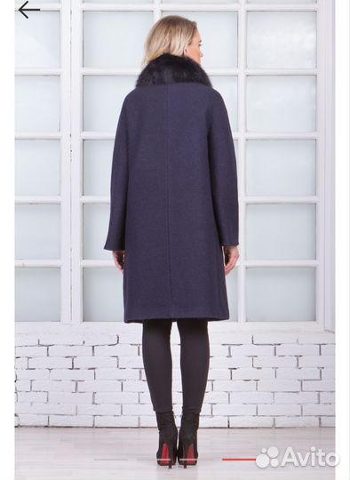 Пальто шерстяное с мехом