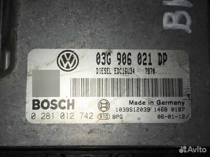 Эбу 03G906021DP Passat B6 1.9tdi BKC