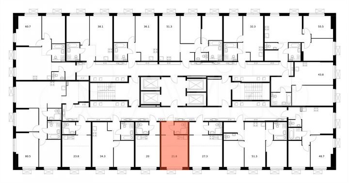 Квартира-студия, 21,8 м², 28/33 эт.