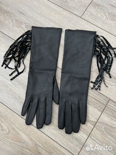 Перчатки mango кожаные новые