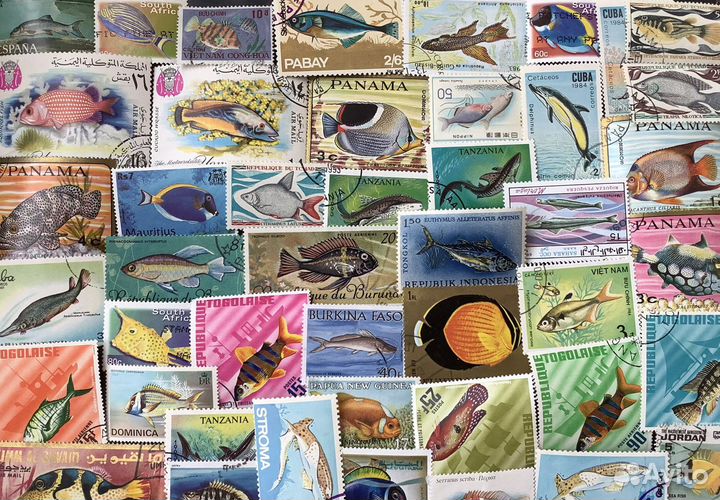 Рыбы морская фауна 100 марок